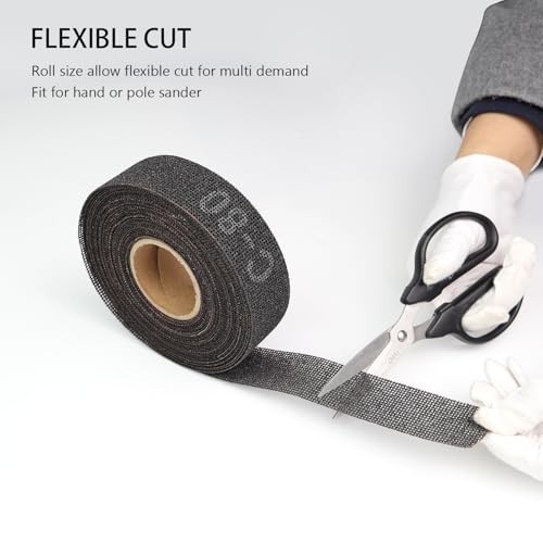 Sanding Roll 80 Grit 1-1/2 x 33 Feet Silicon Carbide Mesh Plumbing Double Sided