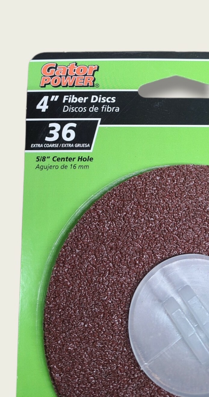 Lot Of 3 Packs Gator #3063 4” Abrasive Fiber Discs 36 Grit (3 Per Pack)
