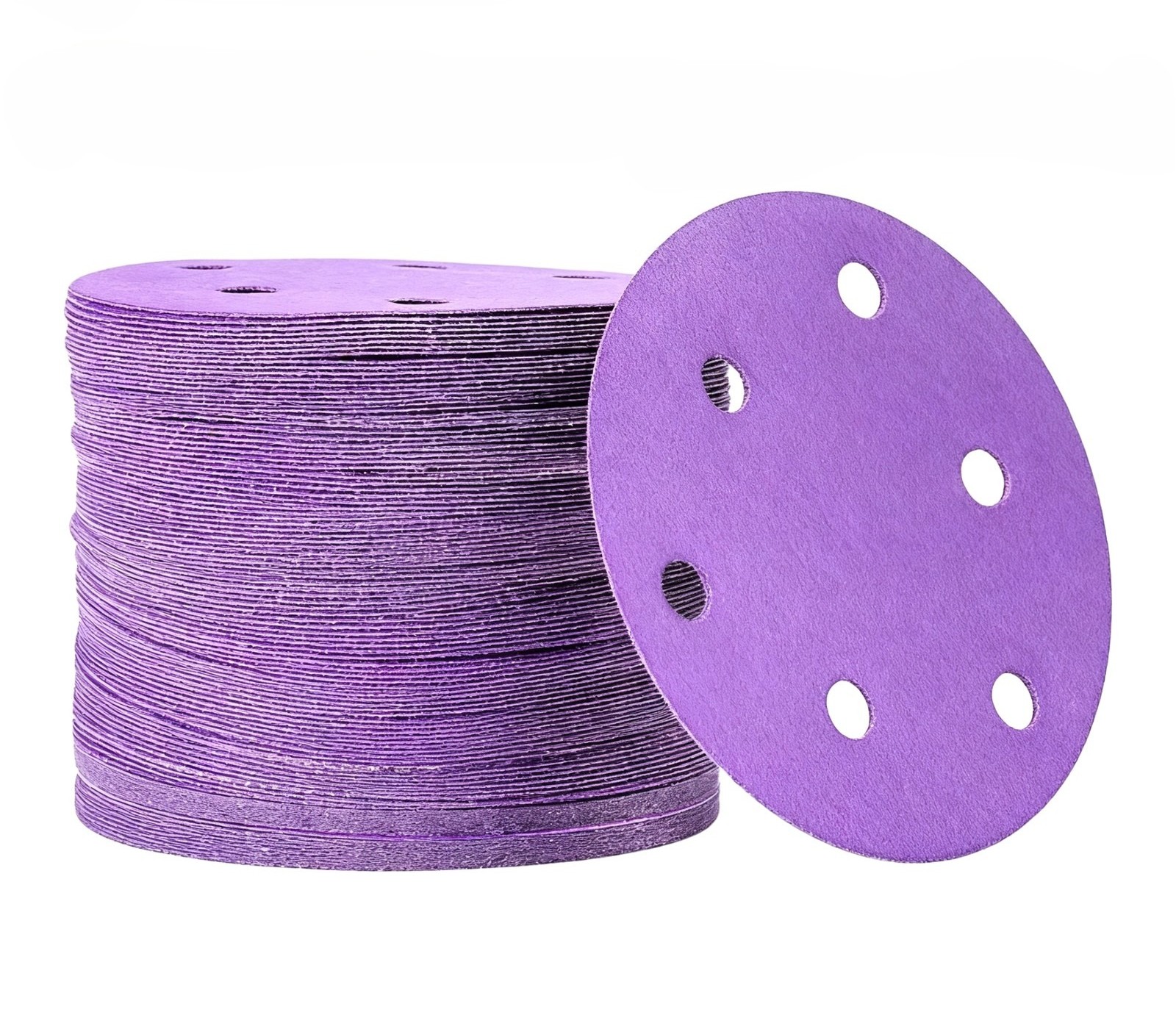 100PCS 6” 150mm Ceramic Sanding Discs 6-Hole Hook&Loop P100/P150/P220/P240