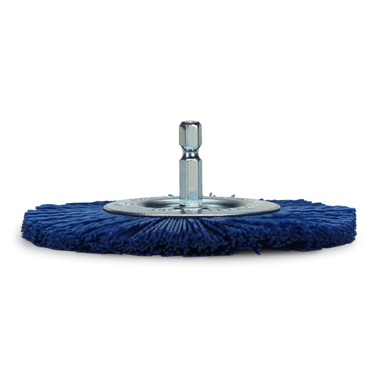 BHA 4″ Nylon Wire Wheel with 1/4″ Hex Shank for Drill or Die Grinder