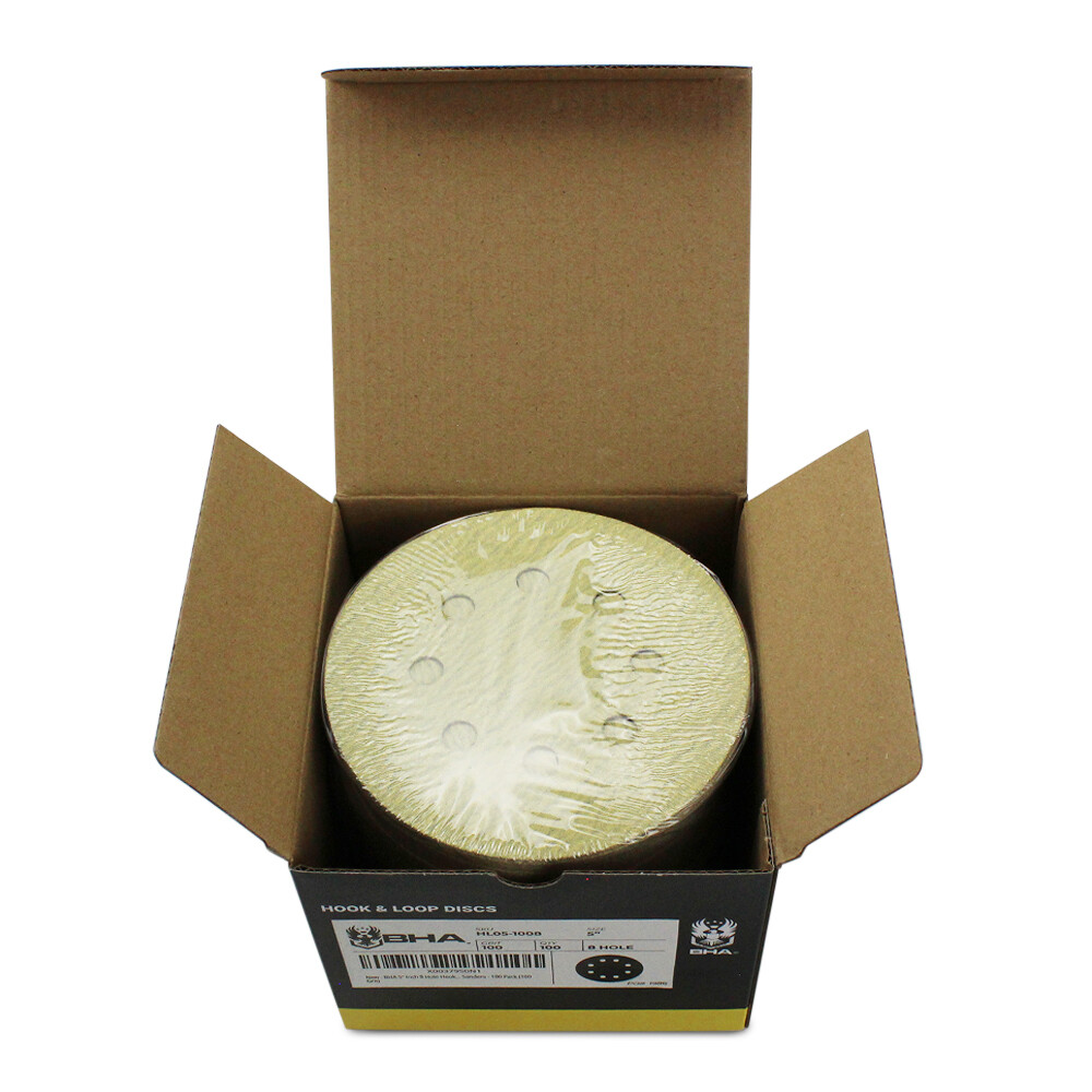 100 Pack – 5″ Inch 8 Holes 320 Grit Hook & Loop Sanding Discs Orbital DA Disks