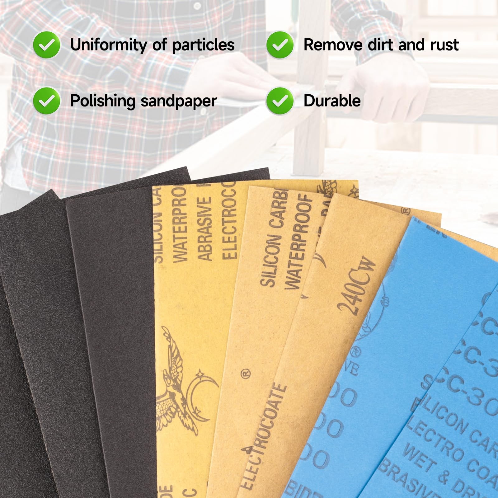 5000 Grit, Wet Dry Sanding Sheets 9×3.6 inch for Wood Furniture Finishing, Metal
