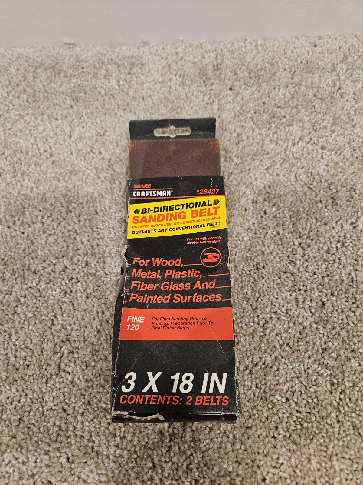 set of two Sears Craftsman 928427 bi-directional sanding belts
