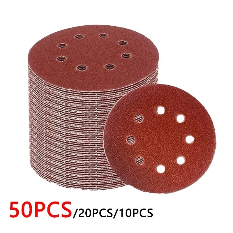 8Hole 125mm Sandpaper Woodworking Metal Grinding Disc Abrasive Polishing Tool 40