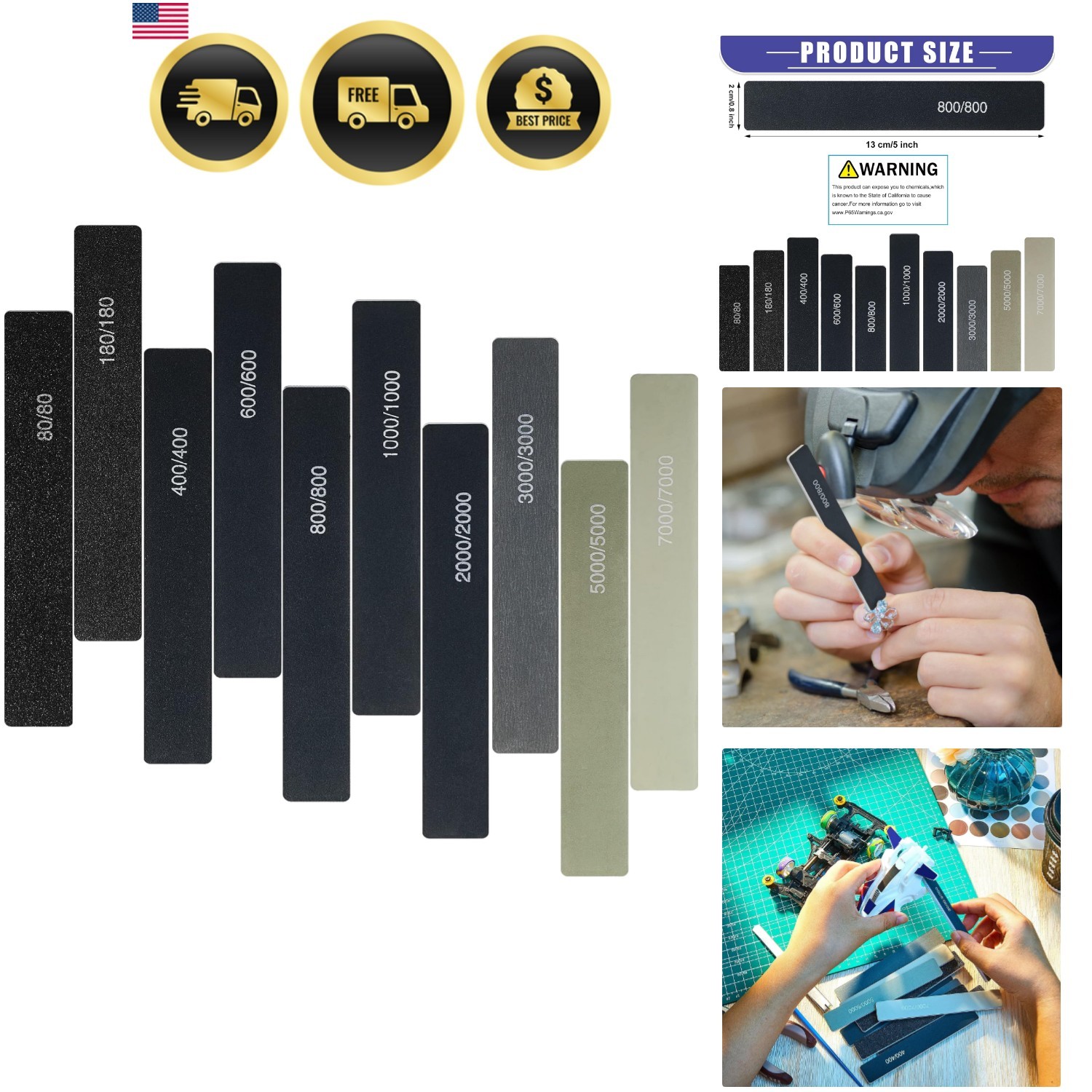 10 Pcs Sanding Sticks for Plastic Models Polishing Stick Buffing Sanding Stic…