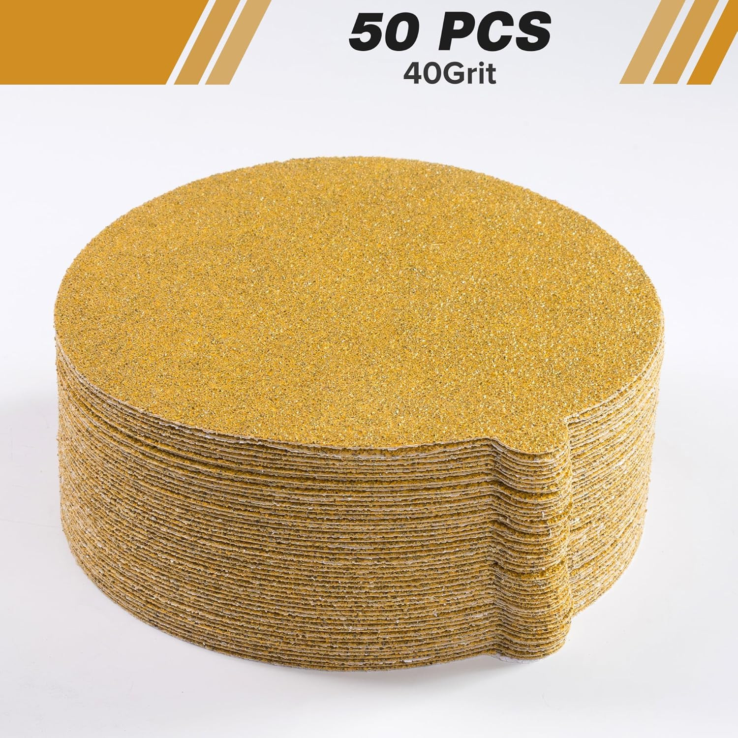 50 PCS 6 Inch Sanding Discs 40 Grit Self Adhesive Sticky-Back Sandpaper for DA