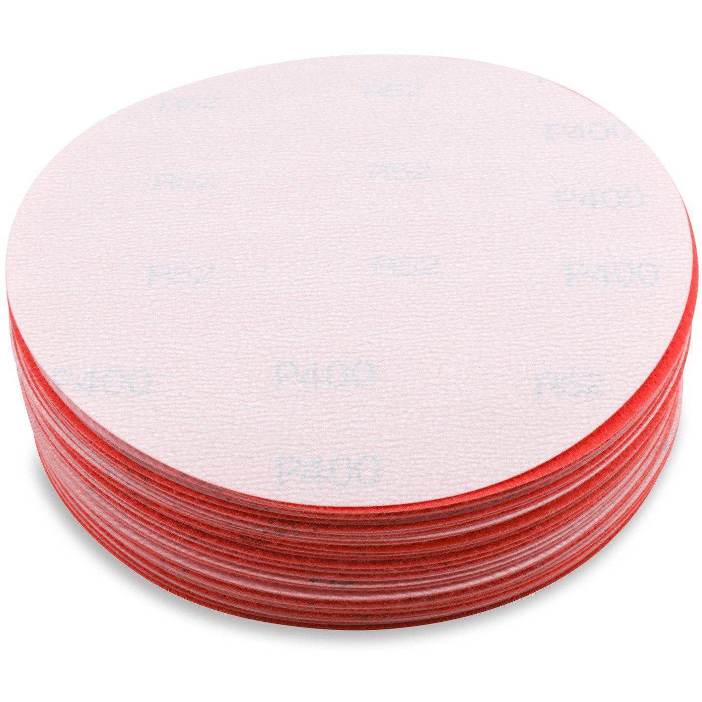 6 Inch Hook and Loop Orange Wet / Dry Auto Body Film Sanding Discs, 50 Pack