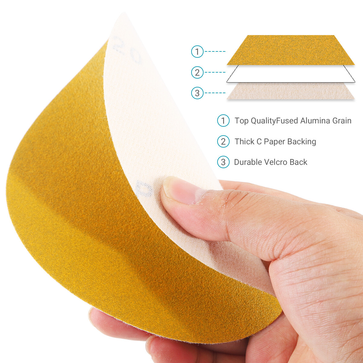 6″ Inch 60-800 Grit 100-PACK DA Sanding Disc PSA Sandpaper