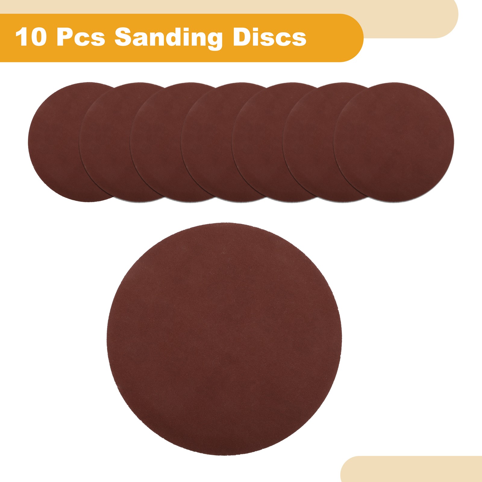 10 Pcs 320Grit Universal Sanding Discs-Round Hook Loop Sandpaper-White Paper Red
