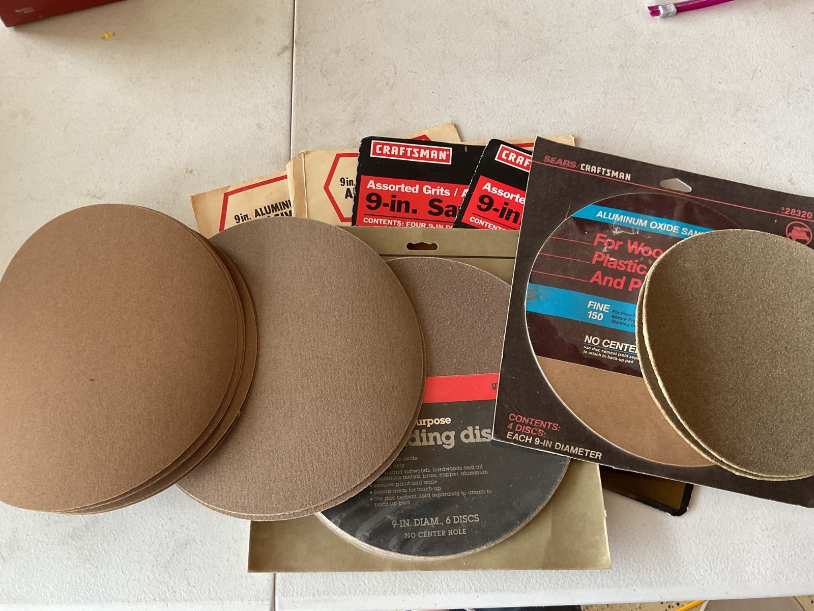 Vintage Sears Craftsman 9” Sanding Wheel Discs: