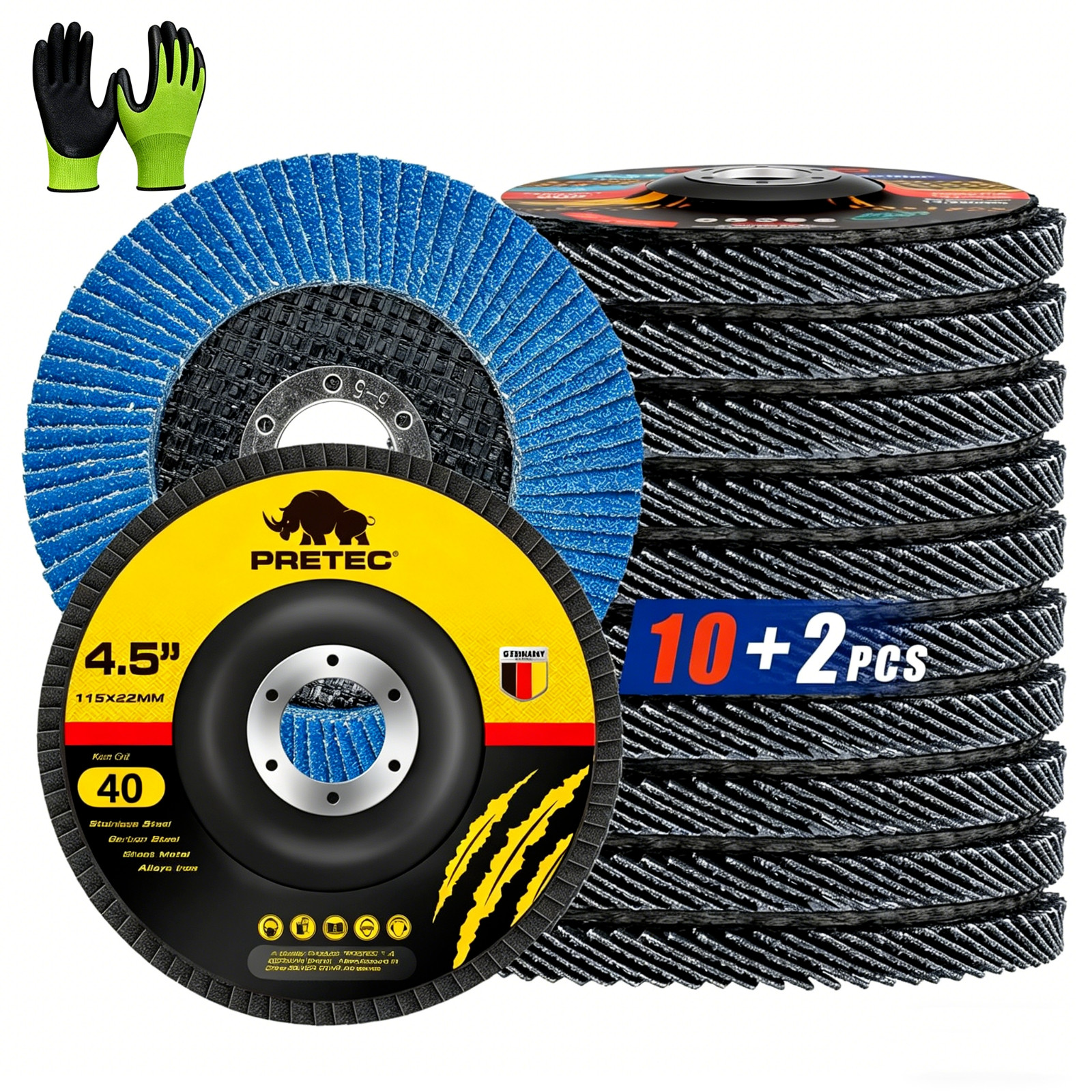 40Pcs 4.5″ Flap Discs 40 Grit Zirconia Sanding Grinding Wheels for Angle Grinder