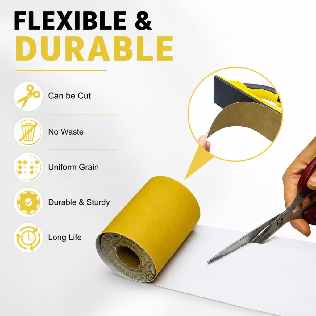 20 Yards 3 4″ Wide Sanding Paper Roll Kit 80 120 220 320 Grit Sandpaper Set