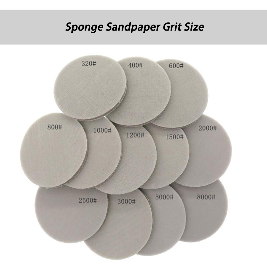 50mm/75mm Sponge Sanding Discs 320 – 8000 Grit Wet and Dry Hook & Loop Sandpaper