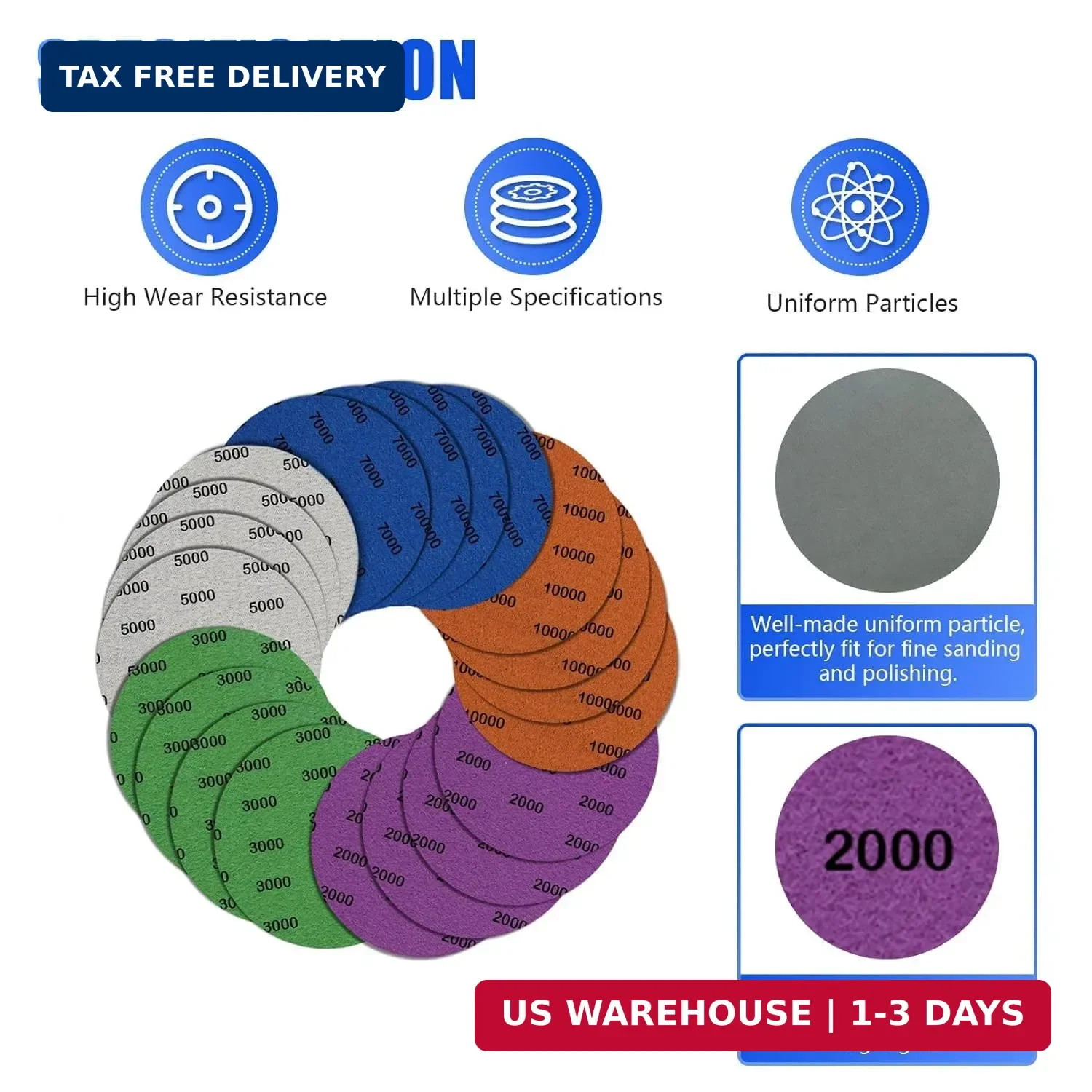 5 Inch 20Pcs Wet Dry Sandpaper: 2000/3000/5000/7000/10000 Grit Silicon Carbide H