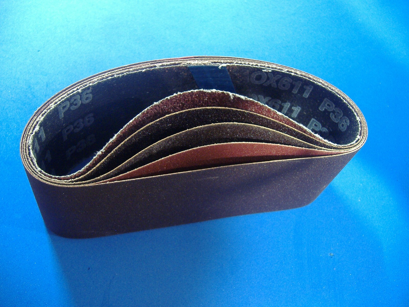 LOT OF FIVE 2 1/2″ X 16″ SANDING BELTS 36 60 100 150 180 GRIT