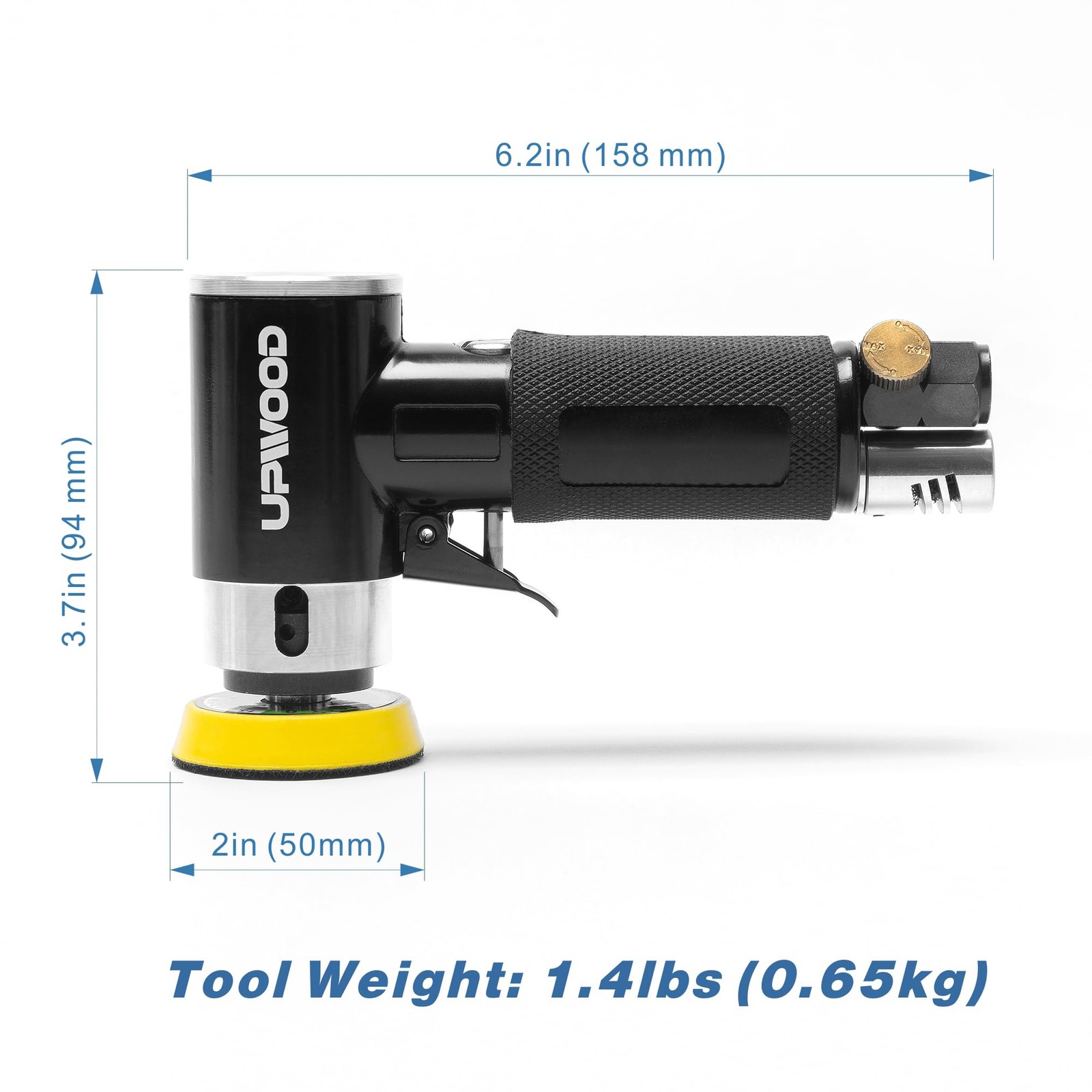 2” 3” Mini Orbital Air Sander by UPWOOD, Small Pneumatic 2/3inch, Black