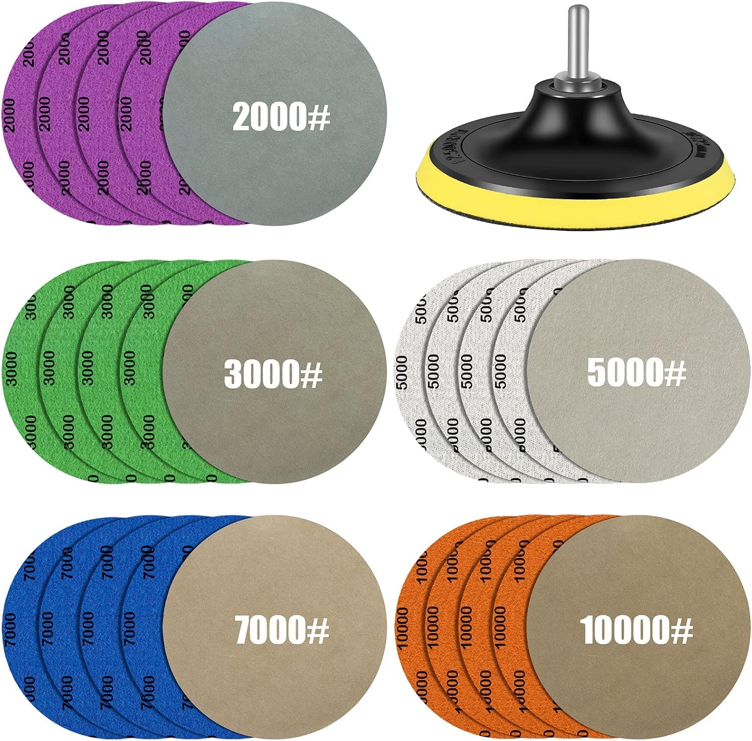 5 Inch 20Pcs Wet Dry Sandpaper: 2000/3000/5000/7000/10000 Grit Silicon Carbide H