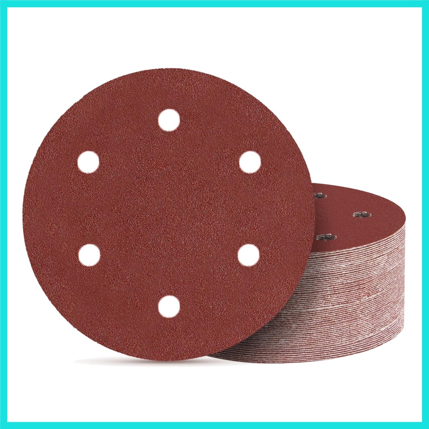 50pcs 9 inch 6 Hole Sanding Discs Set -10 Each of 60 80 120 150 240 Grits, 9″…