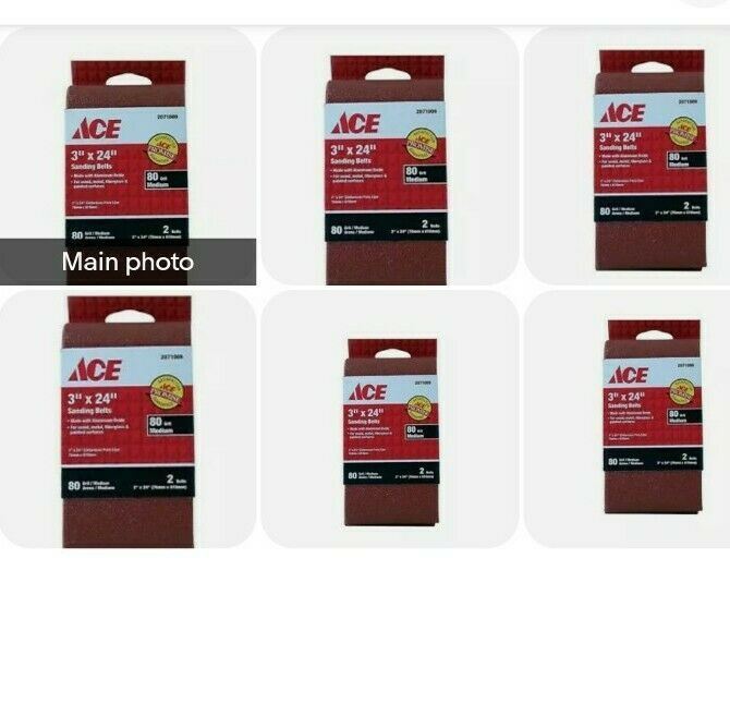 6 Packs 80 Grit Sanding Sandpaper Belts 3″ x 24″ ~ (12 Belts)