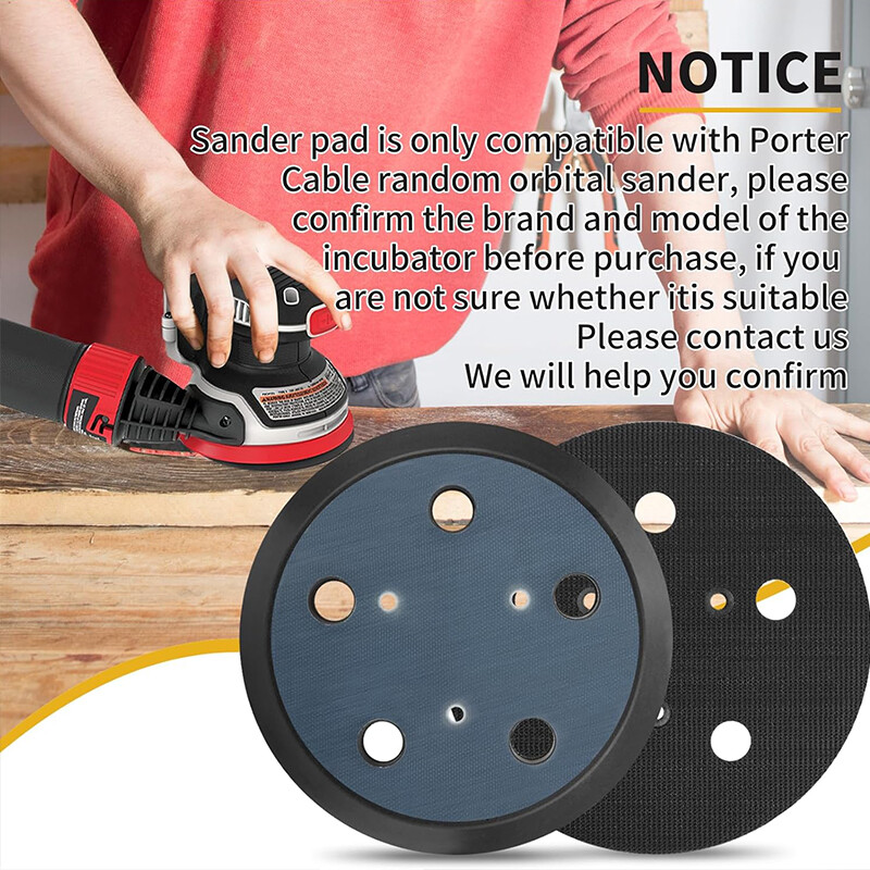 For Porter Cable 13904 13909 333 334 332 5″ 5-Hole Hook & Loop Orbit Sander Pad