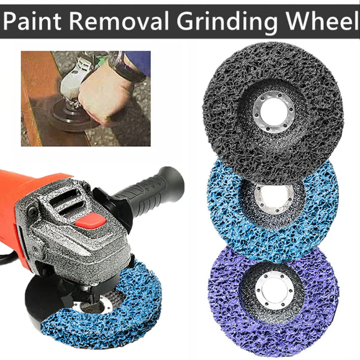 3PCS Poly Strip Clean Disc 4-1/2″ x7/8″ Easy Paint Stripping Rust Removal Wheels