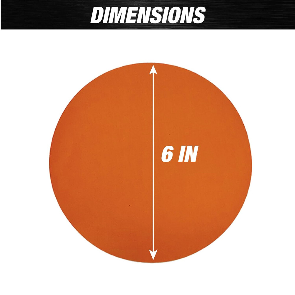 6” Premium Ceramic Grain Orange PSA Discs, No Hole, Self Adhesive Back
