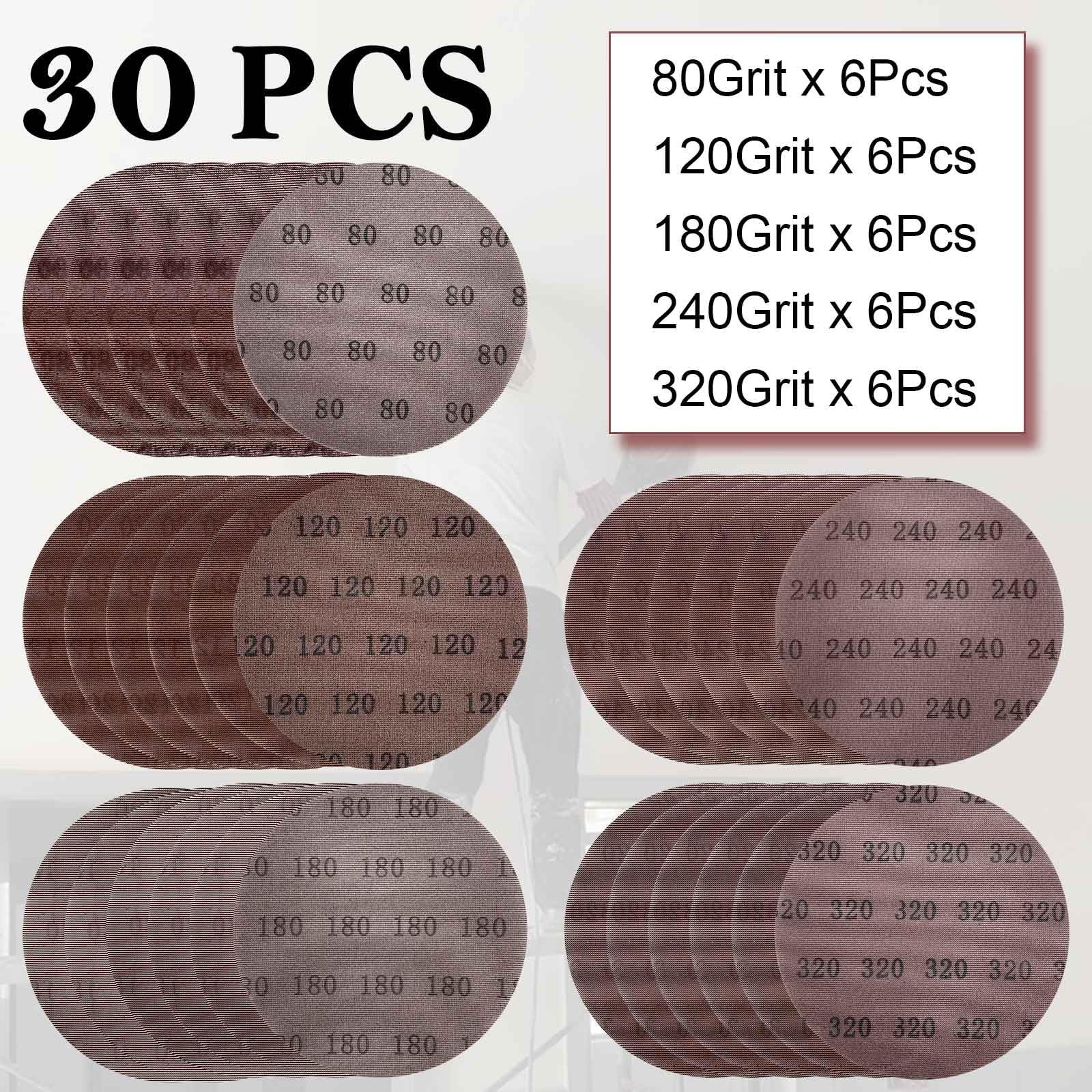 30 Pcs 9-Inch Mesh Sanding Discs Drywall Sandpaper 80-320 Grit