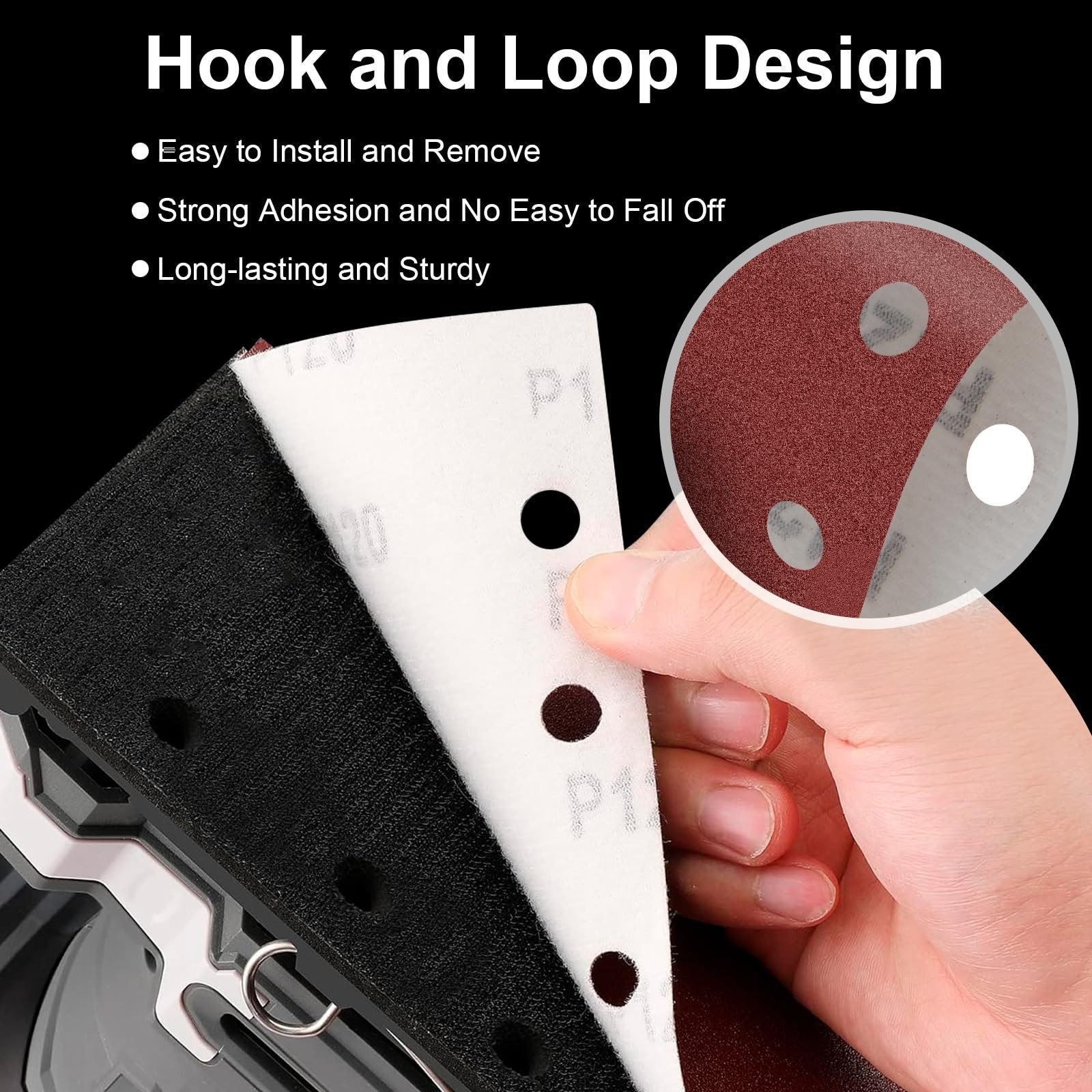 Auriikoop Sandpaper Sheets Set 40 Pcs 8 Holes Hook & Loop 60-1000 Grits