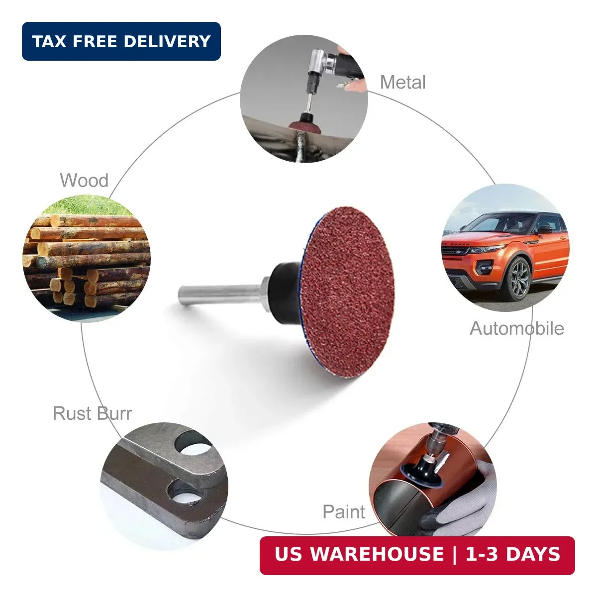 Quick Change Twist on Disc, 60 Pcs 36/60/80 Grit 2 inch Sanding Discs Alum