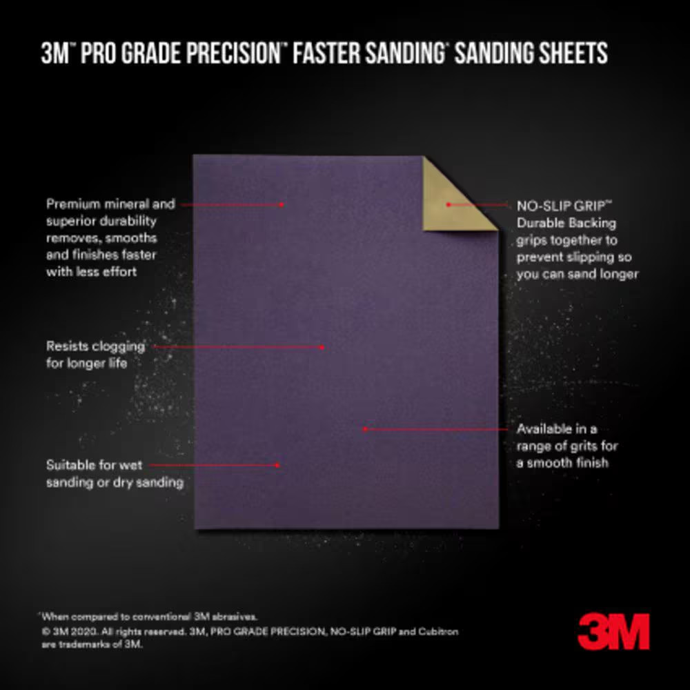 Pro Grade Precision 3.7 In. X 11 In. Extra Fine 320-Grit Sheet Sandpaper (6-Pack