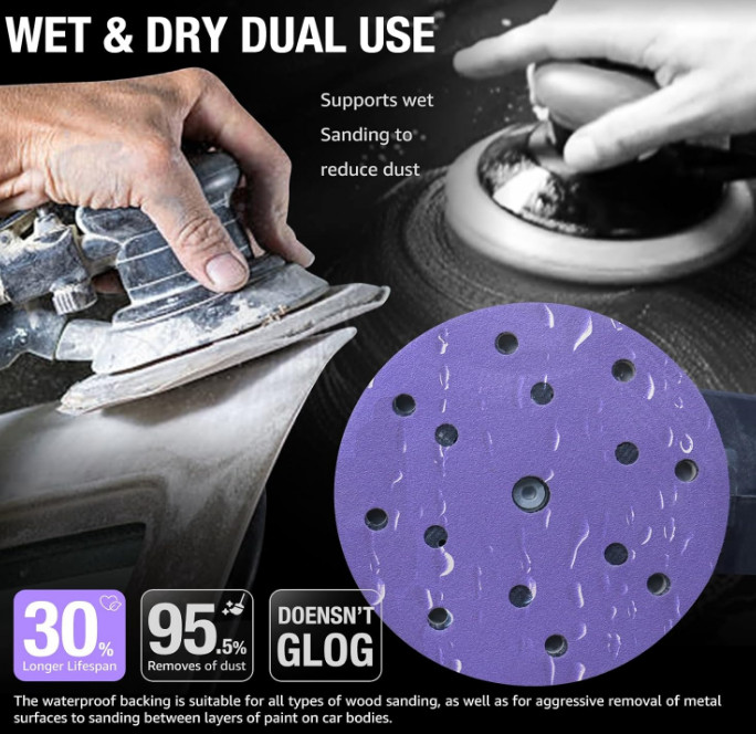 100PCS Premium Ceramic Hook & Loop Sanding Discs 6 Inch Sandpaper Grit 60- 800