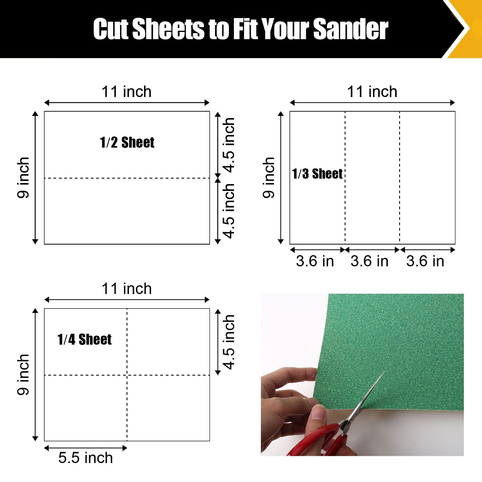 60 Grit Sandpaper Assortment 9×11 Inch 12 PCS For Wood Metal Furniture
