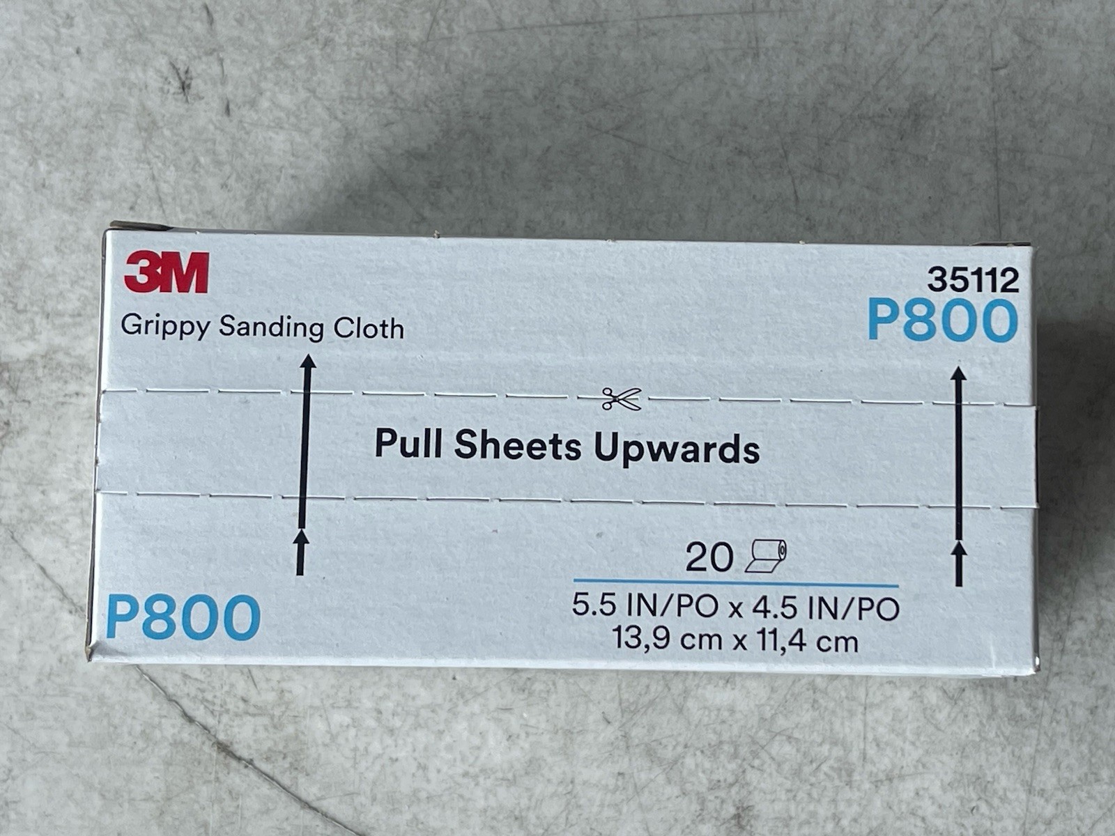 3M Grippy Sanding Cloth 35112 P800 Grade 5.5 In x 4.5 In 20 Sheets