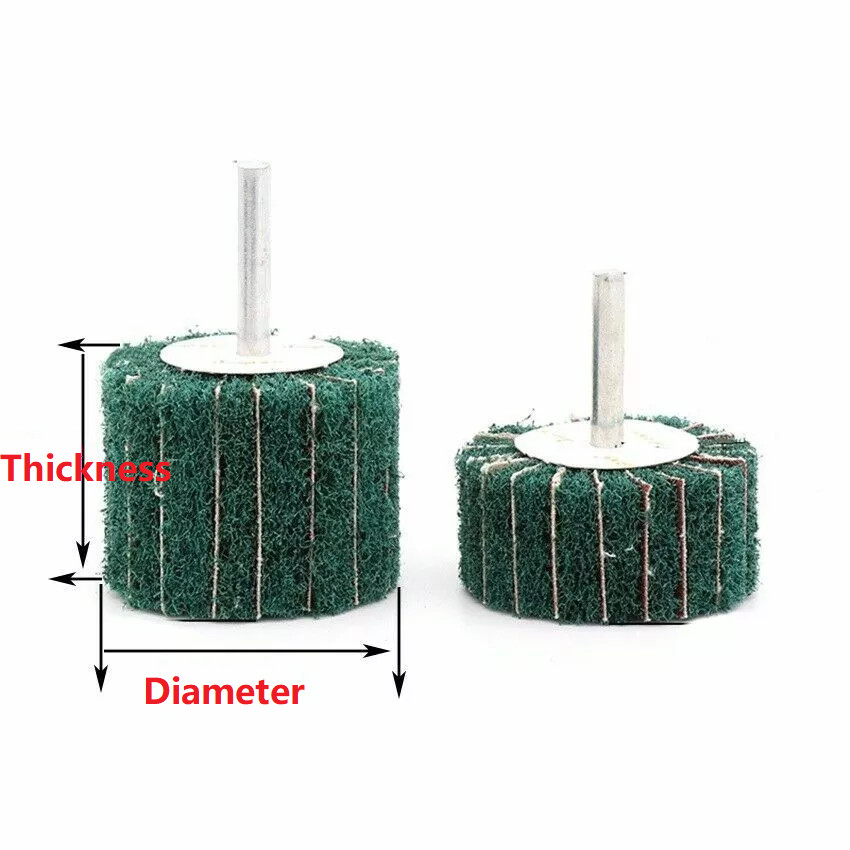 25-100mm Nylon Fiber Flap Wheel Sanding Abrasive Mop 1/4” 6mm Shank Metal Drill