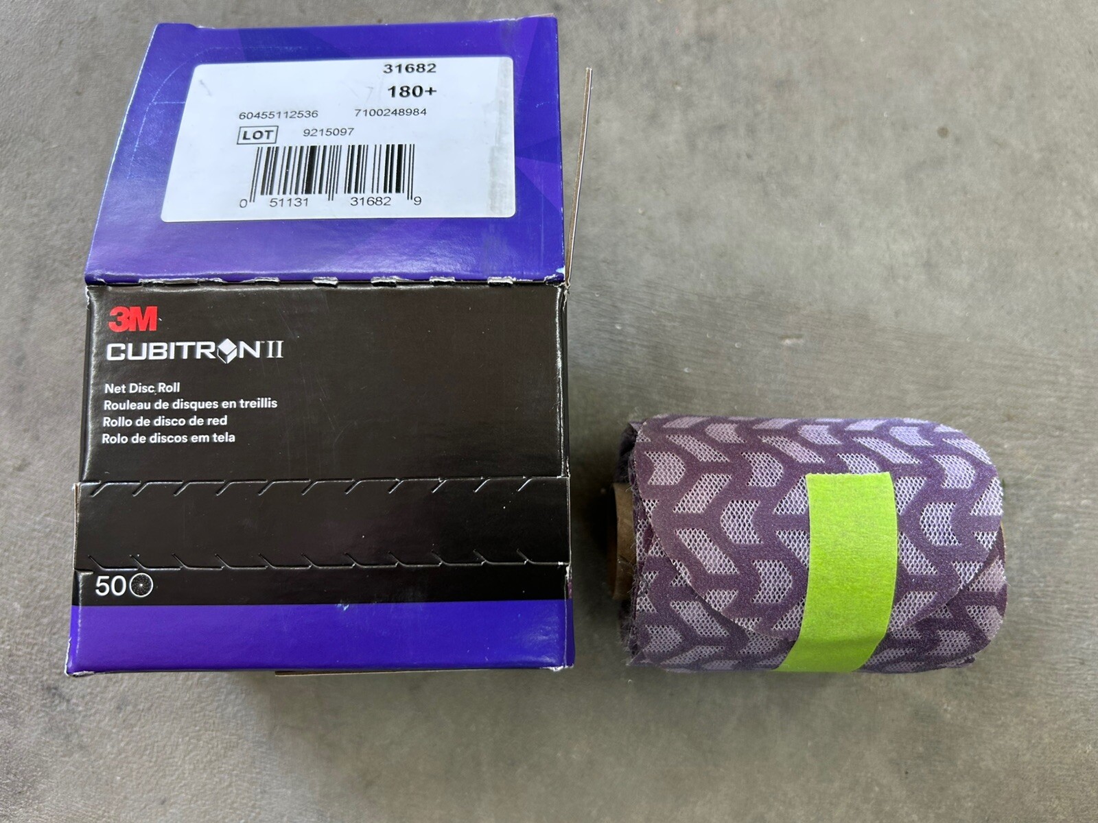 3M Cubitron II Net Disc Roll 31682, 180+, 3 in, 50 Discs/Roll