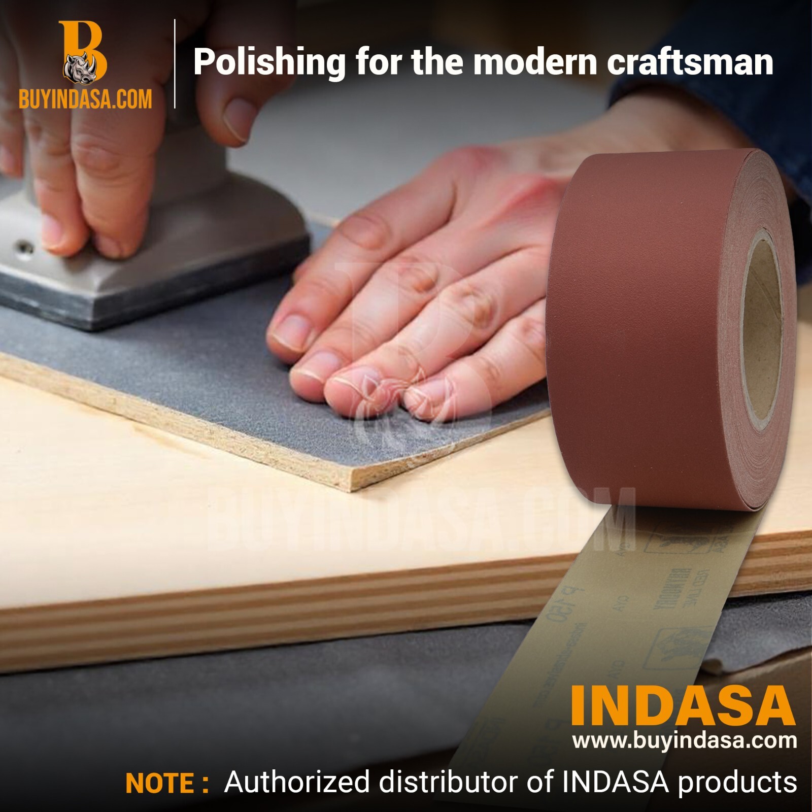 Indasa 2.75″ PSA Sandpaper Roll Rhynostick 27 Yard Rhynostick 36-600 Grit Range