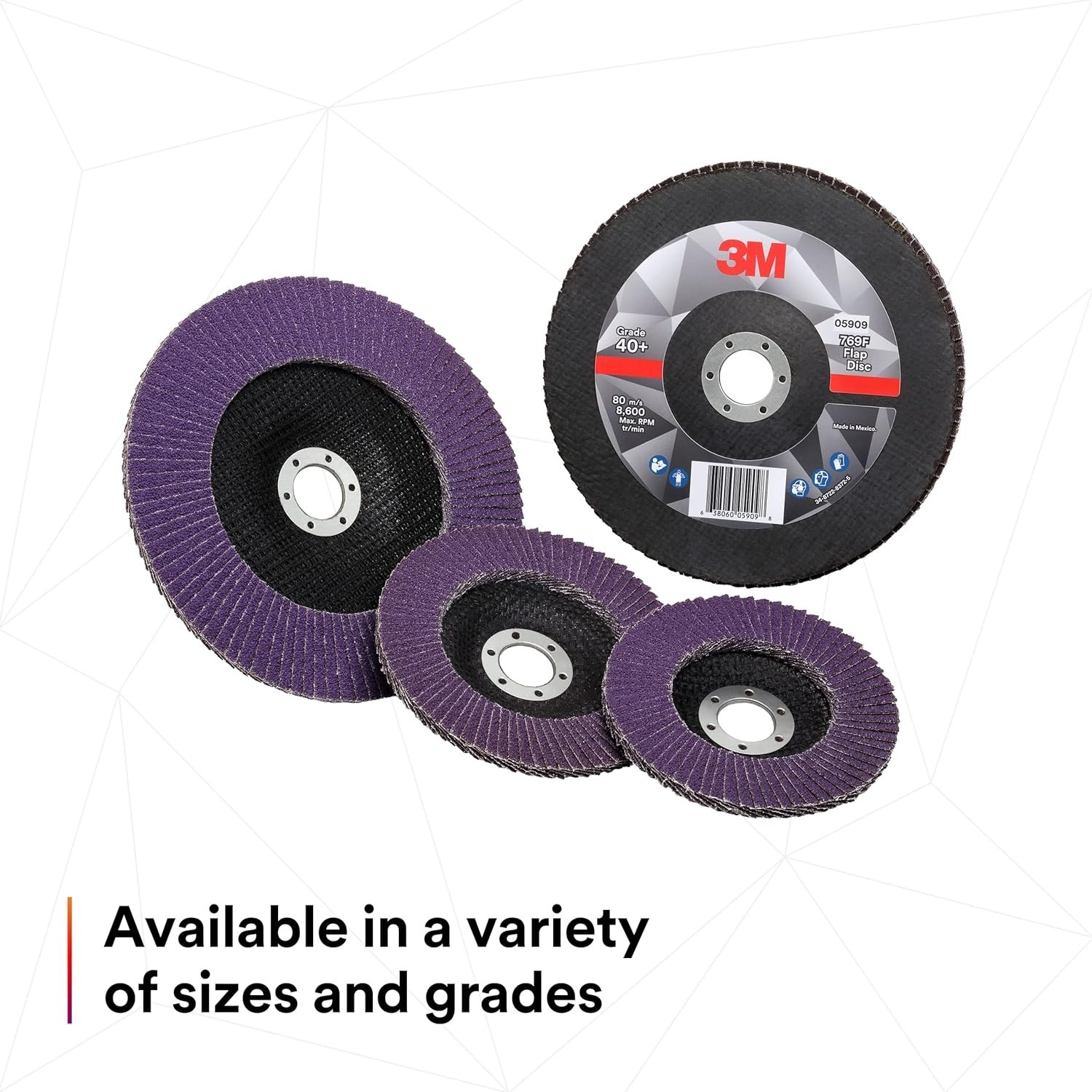 3M 7100243874 Flap Disc 769F 60+ T29 Quick Change 4-1/2″ x 5/8-11 10 Pack