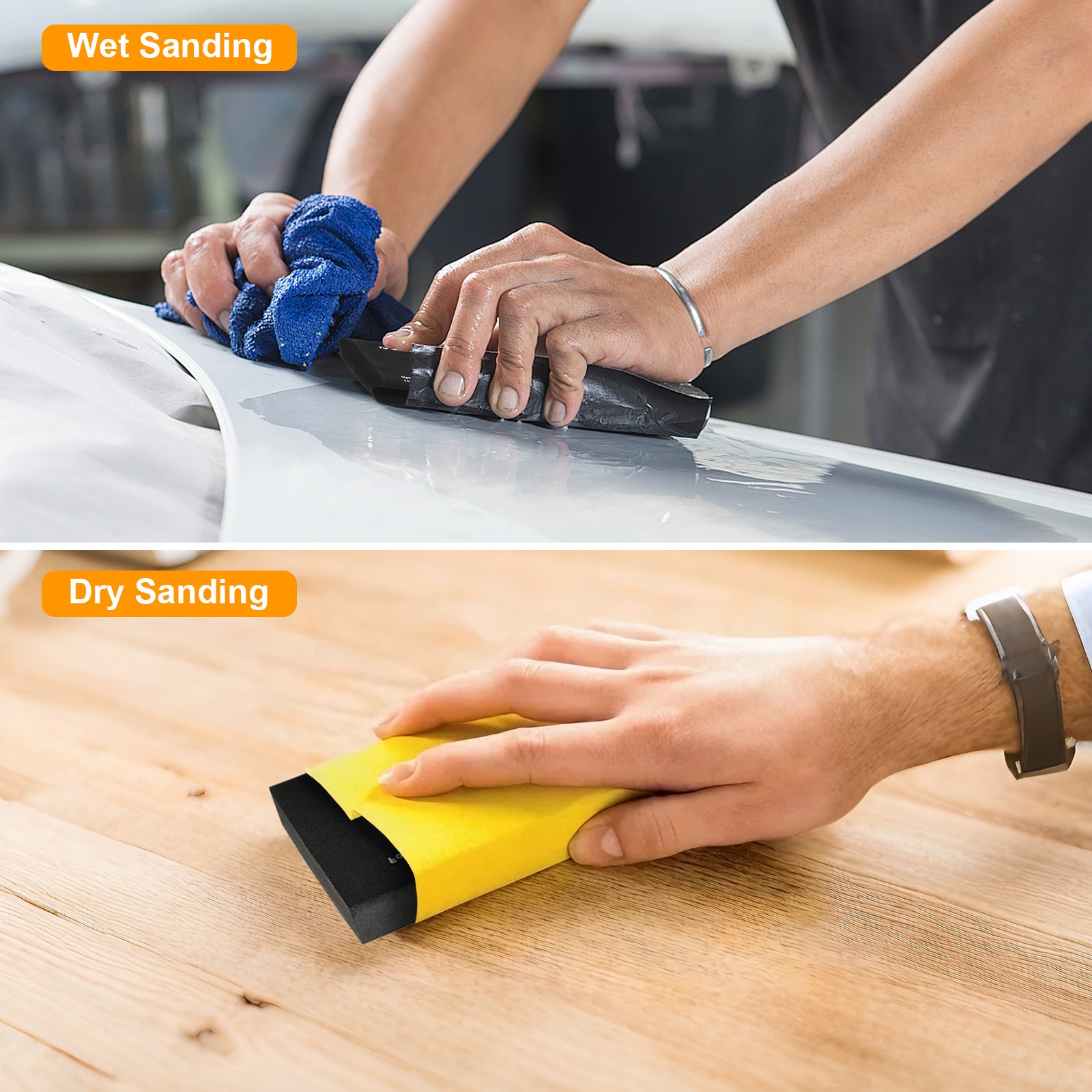 12x EVA Foam Sanding Block Kit Wet Dry Surface Prep Tool for Auto Body Woodwork