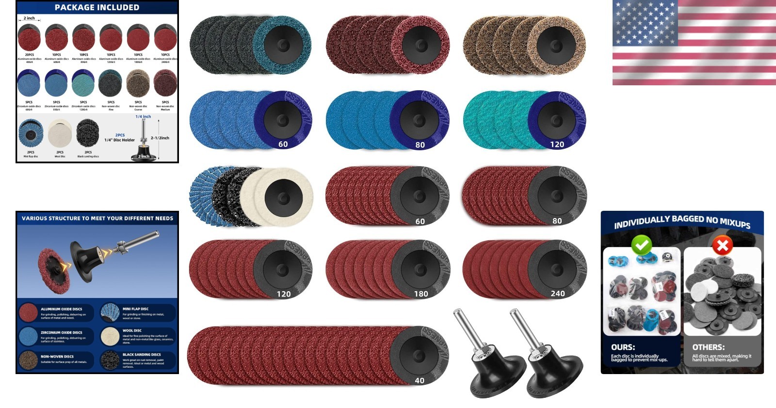 Quick Change 108-Peice Aluminum Oxide Sanding Disc Kit – Rust & Paint Removal