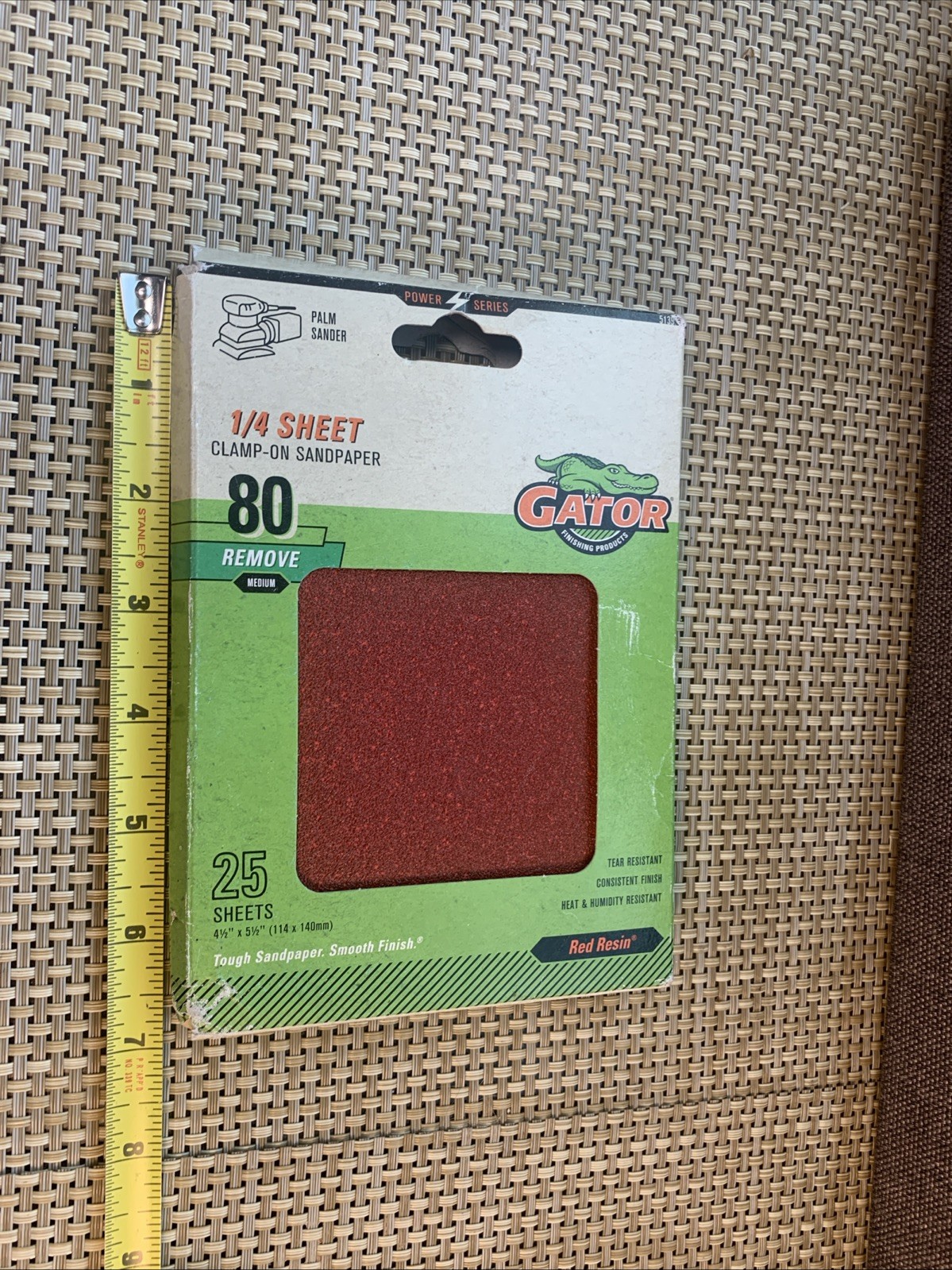 25pc Gator 4.5-in W x 5.5-in L 80-Grit Clamp-On Sanding Sheet New Palm Sander