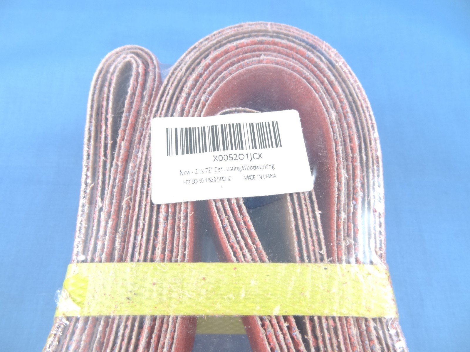 2″ x 72″ Ceramic Sanding Belts, 5 Pcs 36/40/60/80/120 Grits Wood/Metal/Plastic