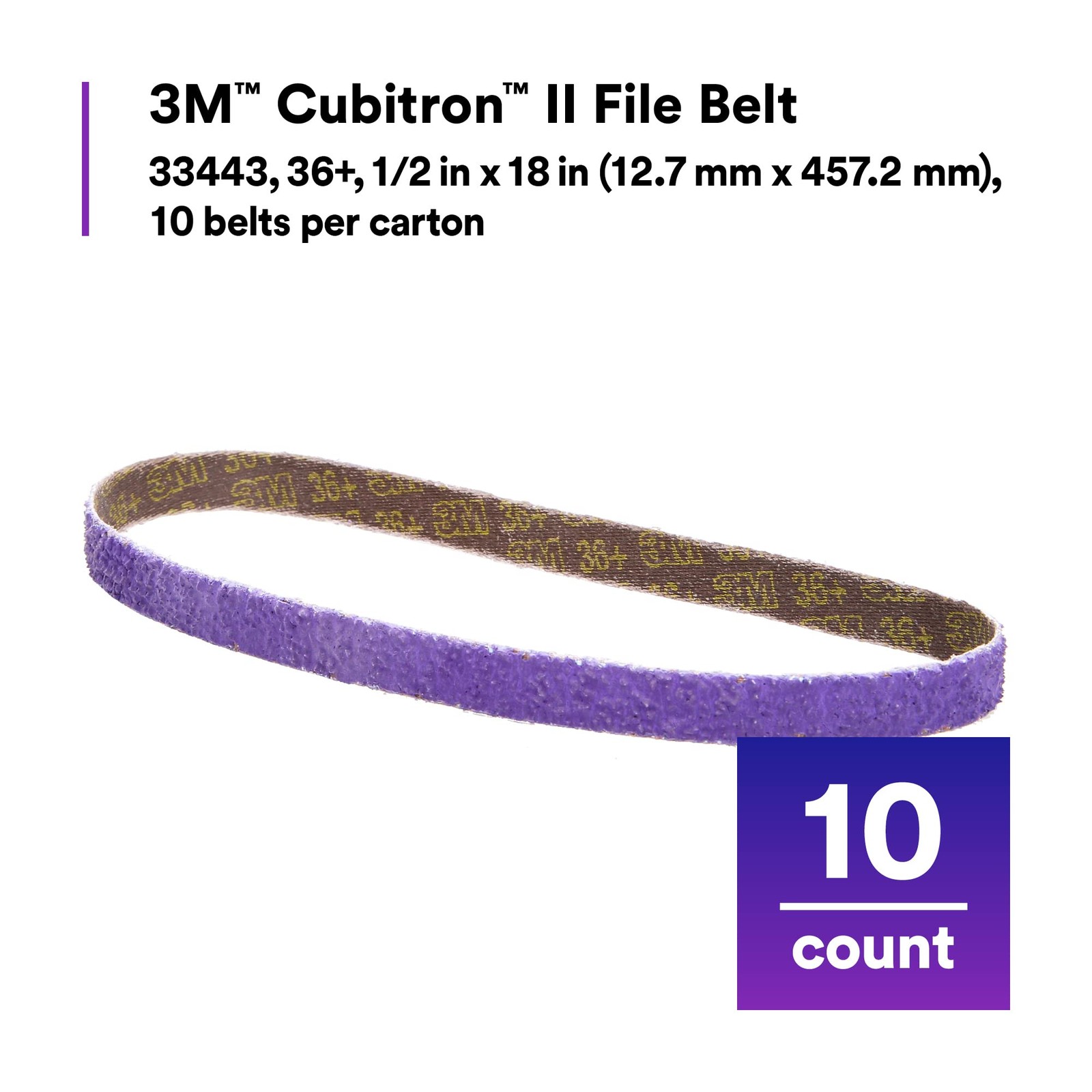 File Belt Abrasive 60 Grit 1/2 x 18 Resin Bonded 10 Pack Weld Removal
