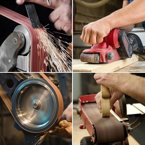 8 Pcs 3×21 Belt Sander Paper 80 120 150 240 Grit Aluminum Oxide for Woodworking