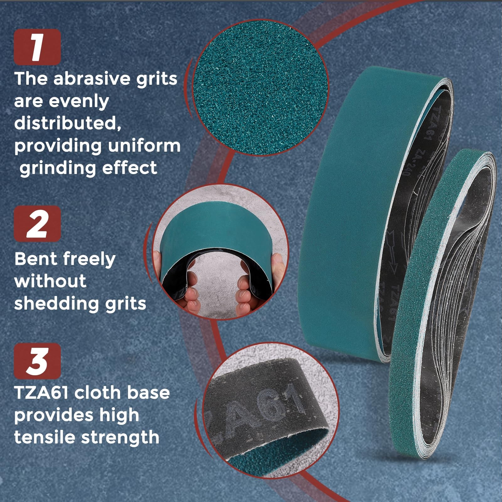 10 Pack Sanding Belts 1/2 x 18 Inch 36 Grit Zirconia Abrasive Belt Sander Pap…