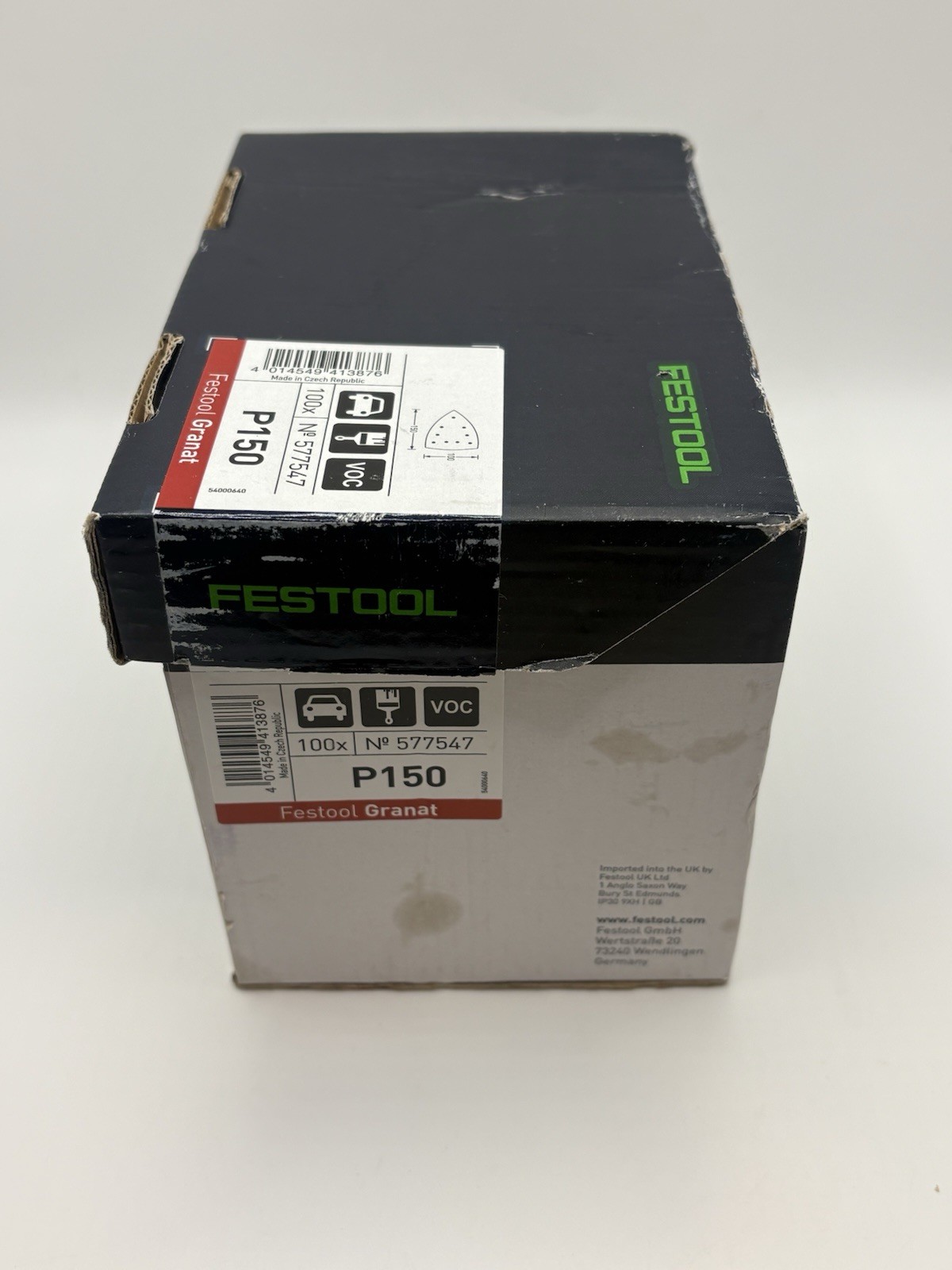 Festool Granat P150 Fine Sandpaper Sheets 100x150mm Gray 100 Pack