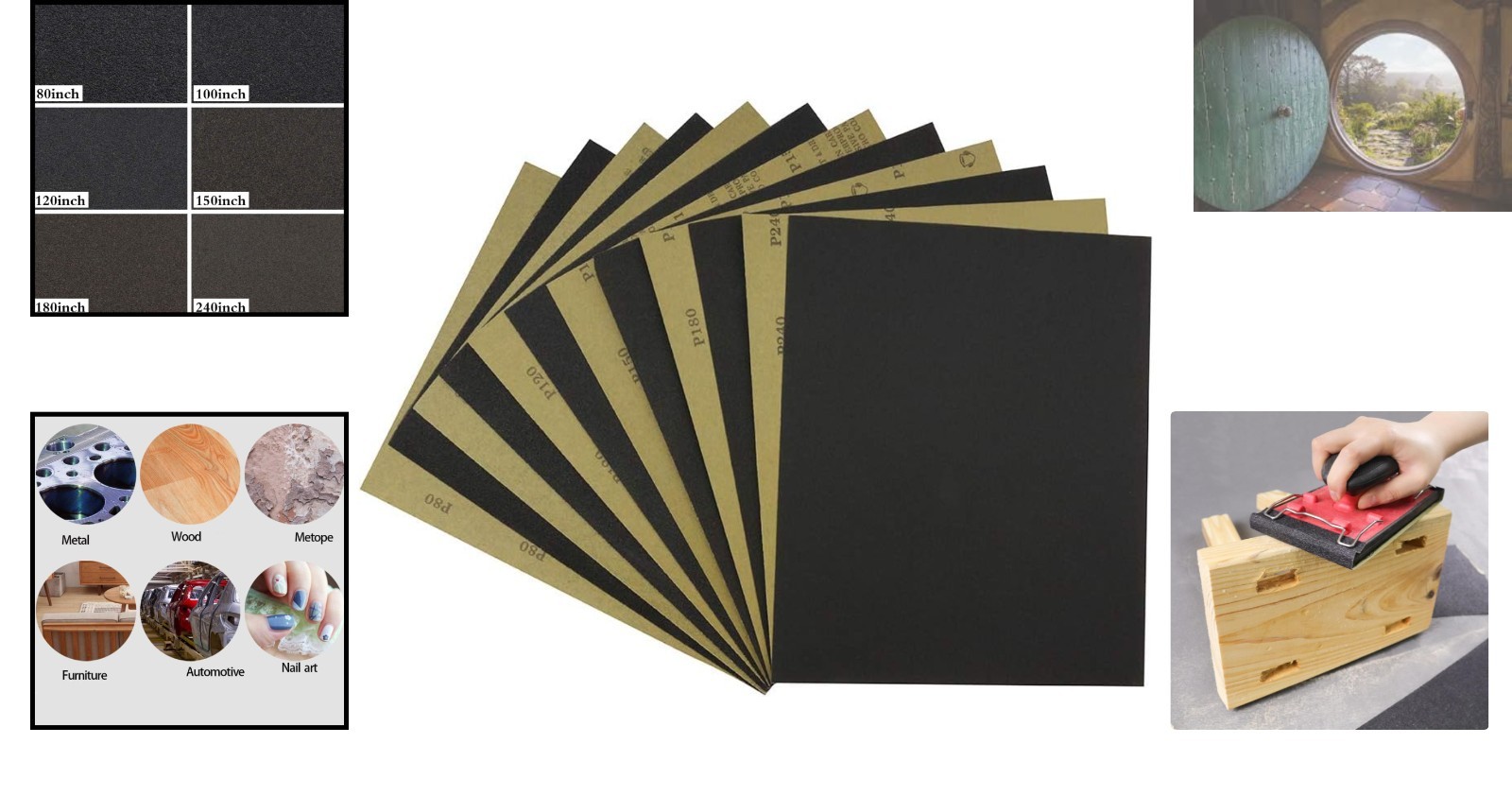Electro Coated Silicon Carbide Sandpaper Sheets 9 x 11 Inch – 6 Grits Included