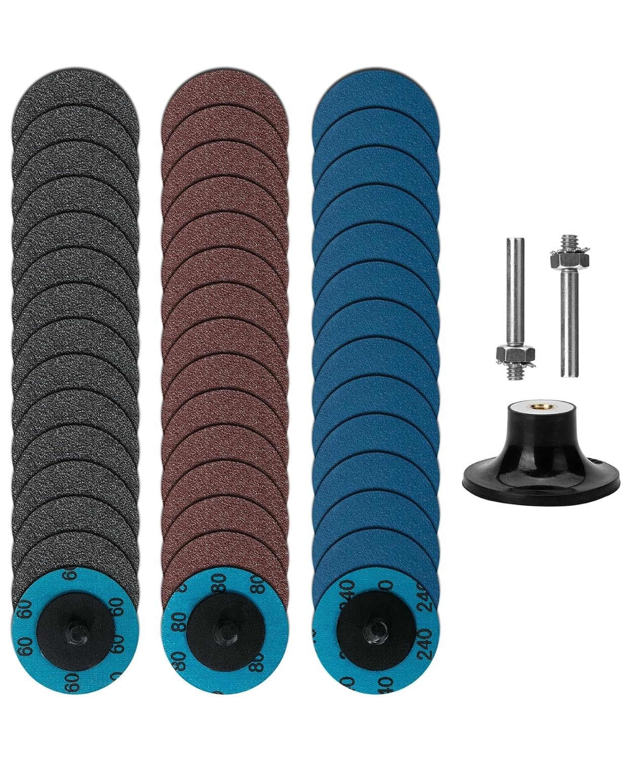 Bates 47-Piece Quick Change Aluminum Oxide Sanding Discs with 1/4″ Holder