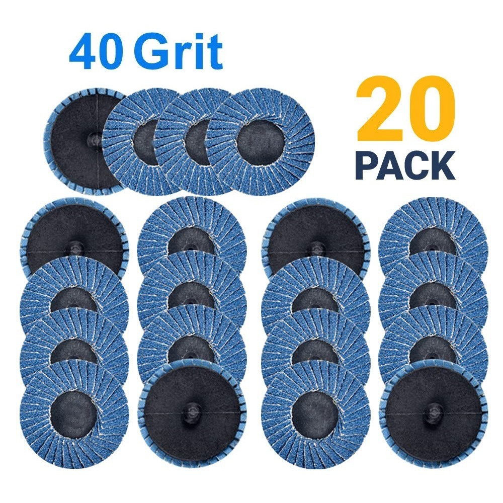 20x 2in 40 Grit Roll Lock Zirconia Flap Sanding Grinding Disc Wheels Die Grinder