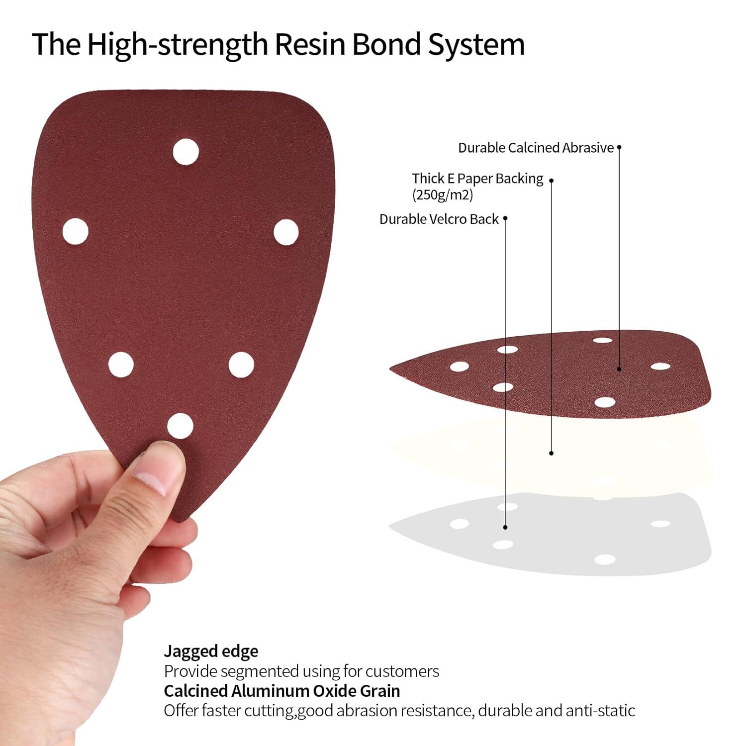 36PCS Mouse Detail Sander Sandpaper Hook Loop Sanding Pads Sheets P60-240
