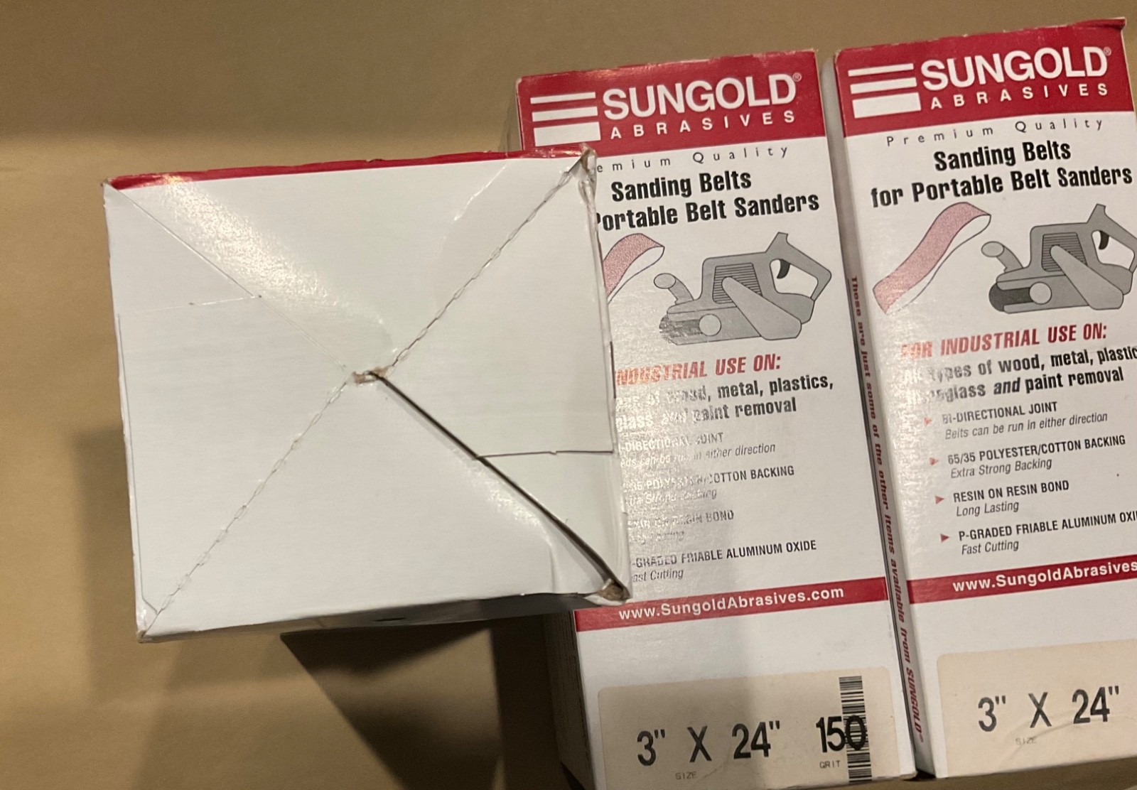 Sungold Abrasives 3″x24″ 150 GRIT Sanding Belts BULK BUY (3) 10 Packs
